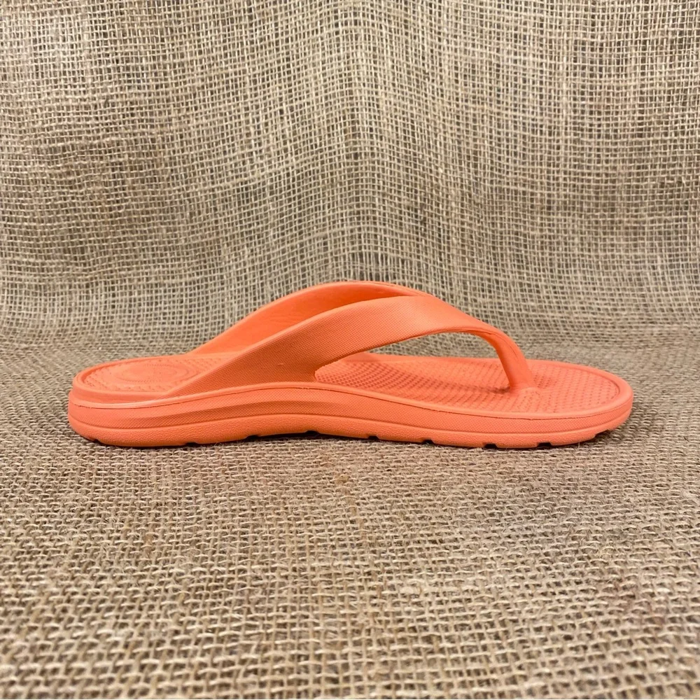 Totes Sandals Flip Flops Sol bounce Peach Thongs Size 8 - Picture 5 of 11